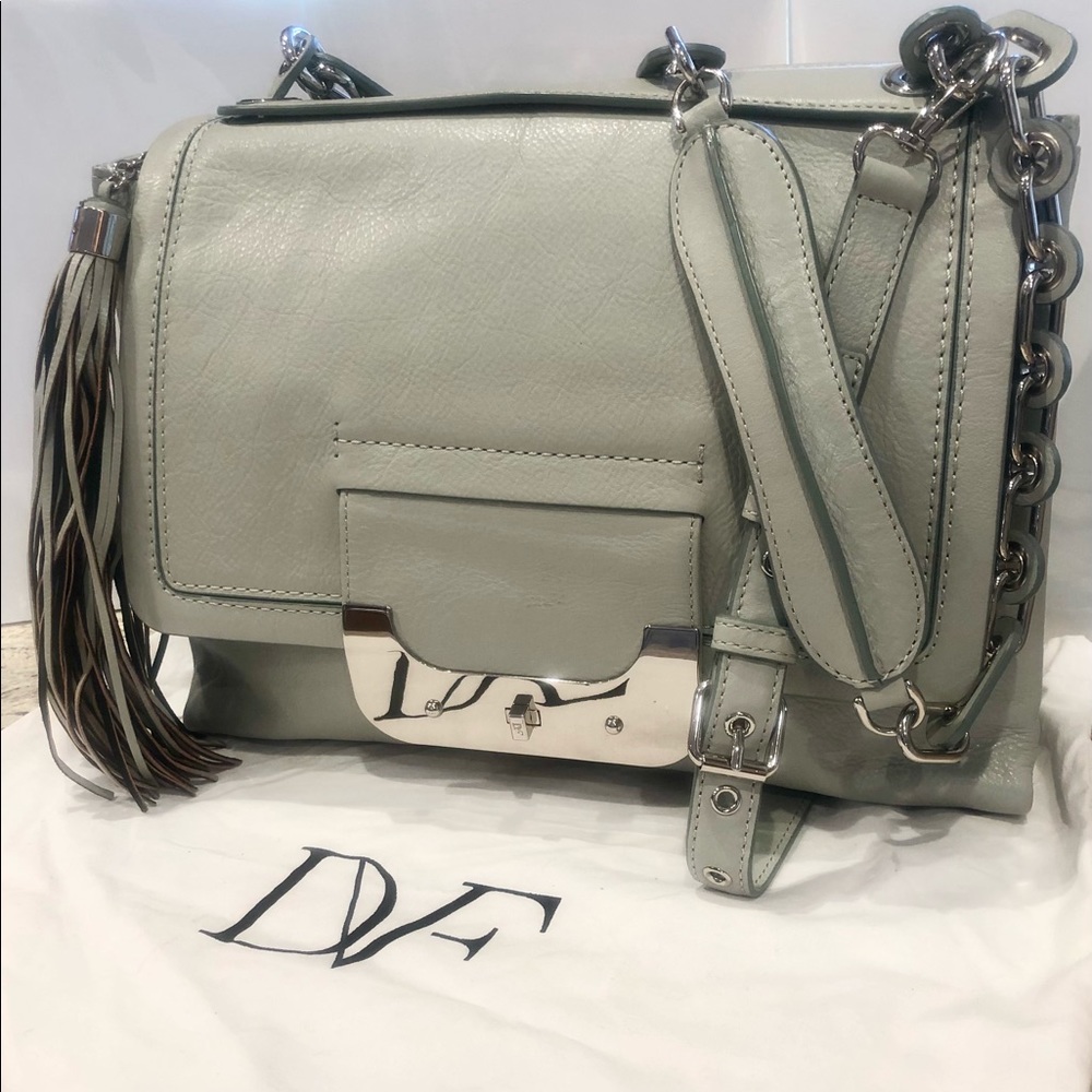 Diane von Furstenberg Harper Connect Daybag, Large, light Sage color, & dust bag